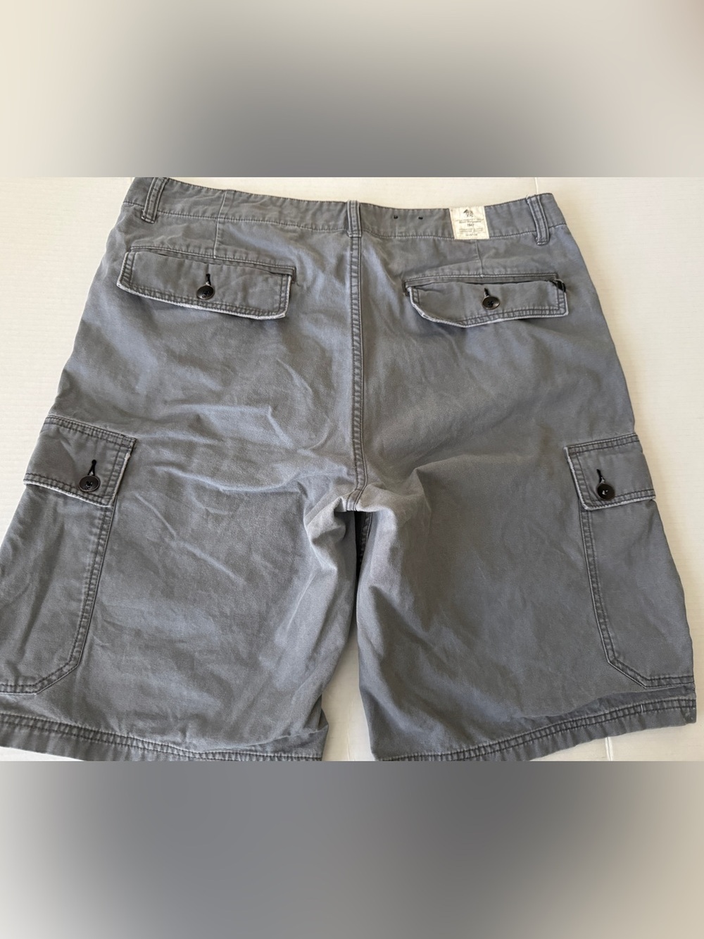 LRG Lifted Research Group Gray Denim Cargo Shorts Flap Pockets Men's Size 38